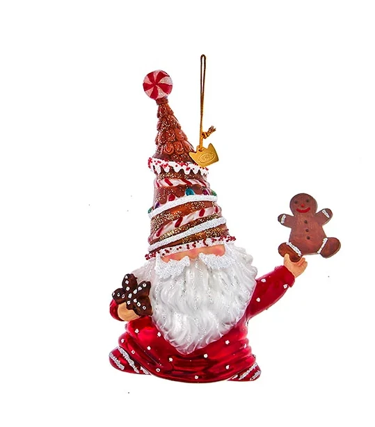 Noble Gems Glass Gnome Ornament - Gingerbread Man 1 Noble Gems Glass Gnome Ornament - Gingerbread Man