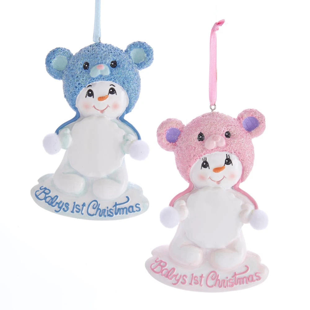Kurt Adler Baby's 1st Christmas Snow Bear - Pink 2 Kurt Adler Baby's 1st Christmas Snow Bear - Pink - Image 2