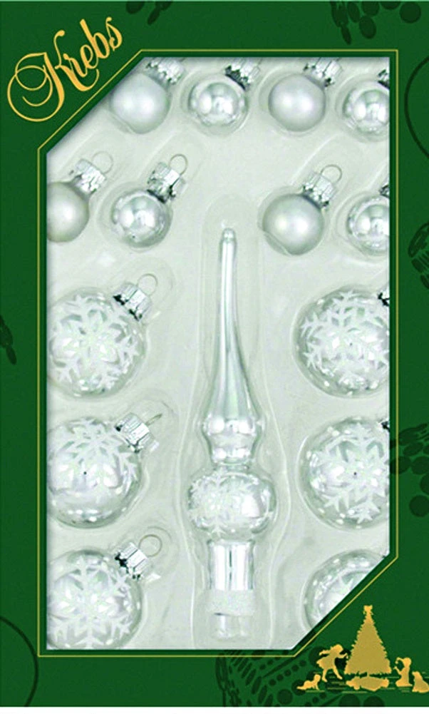 Christmas By Krebs Mini Trimsets With Topper - Silver 1 Christmas By Krebs Mini Trimsets With Topper - Silver