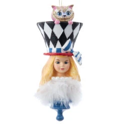 Kurt Adler Alice In Wonderland Hat Ornament - Alice