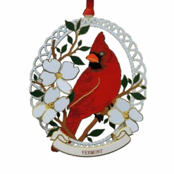 Northern Cardinal Collectible Brass Ornament