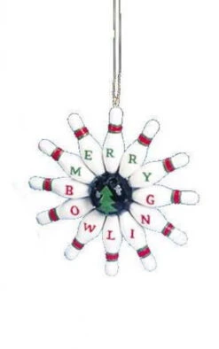 Kurt Adler Classic Blue Collar Game Ornament - Bowling