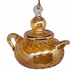 Blown Glass Swirl Teapot - Yellow