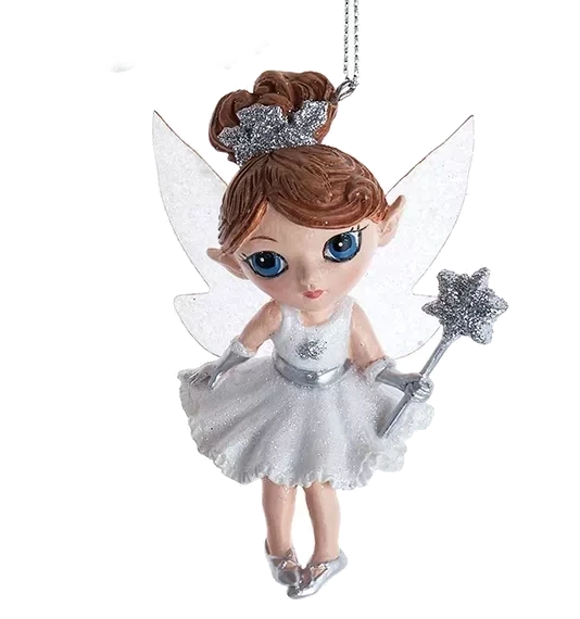 Kurt Adler Silver Fairy Elves Ornament - 3 Kurt Adler Silver Fairy Elves Ornament - - Image 3