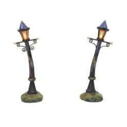 Department 56 Purple Night Street Lights - Set Of 2