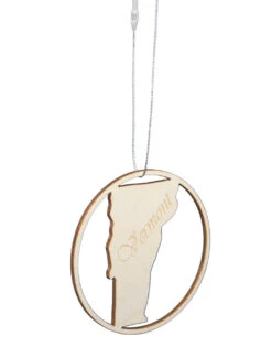 Round Wooden Vermont Ornament