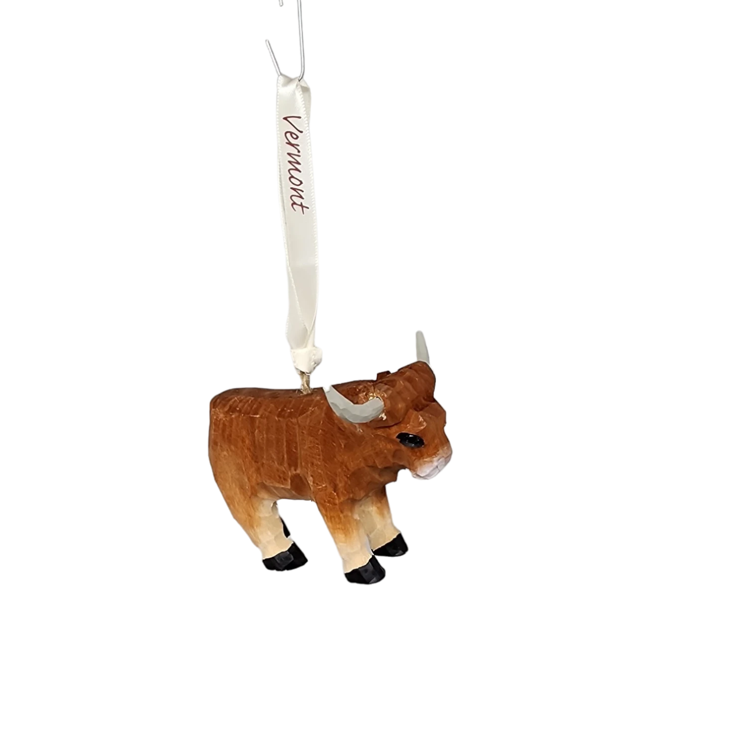 Handcarved Wood Ornament - Longhorn 2 Handcarved Wood Ornament - Longhorn - Image 2