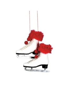 Abbott Faux Fur Trimmed Figure Skate Ornament