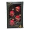 Krebs Value Glass Ornament 4 Pack - Santa On Burgundy