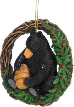 Roman Black Bear With Bee Hive Wreath Ornament -Country Christmas Loft Shop hotugpj75uuk0xvbodmb