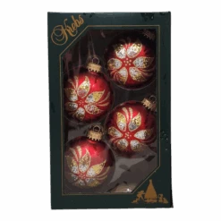 Krebs Value Glass Ornament 4 Pack - Floral Burst