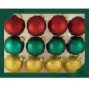 Christmas By Krebs 2 5/8 Glass Balls - Gold Caps - Red/Green/Gold 12 Pack