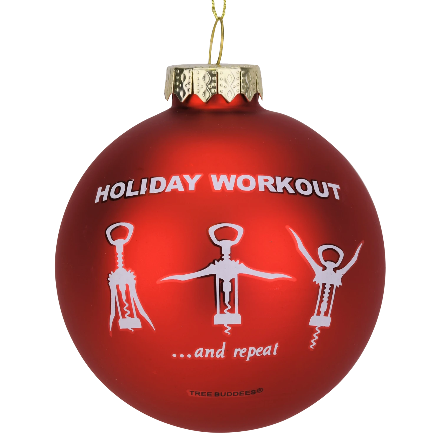 Wine Opener Holiday Workout Funny Glass Christmas Ornament 1 Wine Opener Holiday Workout Funny Glass Christmas Ornament