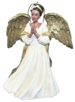Kurt Adler Ivory And Gold African American Angel Ornament - Praying Hands -Country Christmas Loft Shop hzo1im6hpseabezgmpno