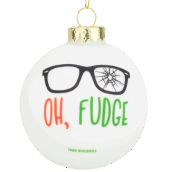 Oh Fudge Funny Glass Christmas Ornament