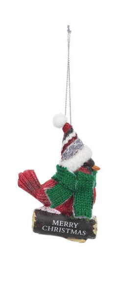 Cozy Bird Ornament - MERRY CHRISTMAS