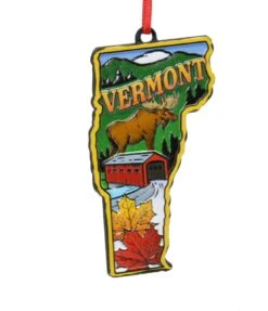Vermont Collage Ornament