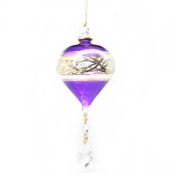 Inverted Glass Triangle With Gold Accents - Organic Purple