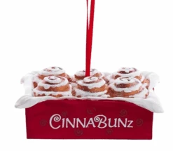 Kurt Adler Glittered Cinnabunz Ornament - Red Tray