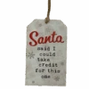 Wooden Plaid Gift Tag Ornament - Santa Said