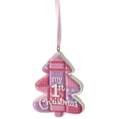 Tree Ornament - My First Christmas - Pink