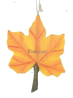 Vermont Maple Leaf Wooden Ornament