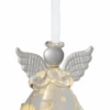 LED Glass Angel Pine Cone Ornament - Style C