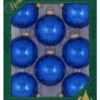 Christmas By Krebbs 2 5/8 Glass Balls - Gold Caps - Victoria Blue 8 Pack