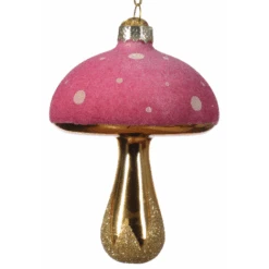 Gold Stem Glass Mushroom Ornament - -Country Christmas Loft Shop j5hcm9gbqtijc5we96uv