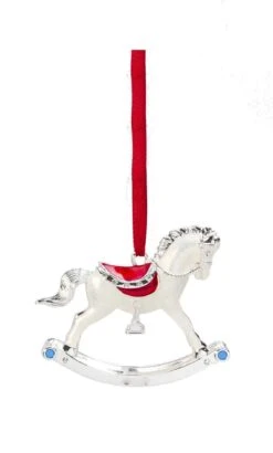 Silver Plated Baby Ornament - Rocking Horse