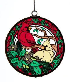 Kurt Adler Cardinal Stained Glass Ornament - -Country Christmas Loft Shop jfpfbp3vxahq06oppggg