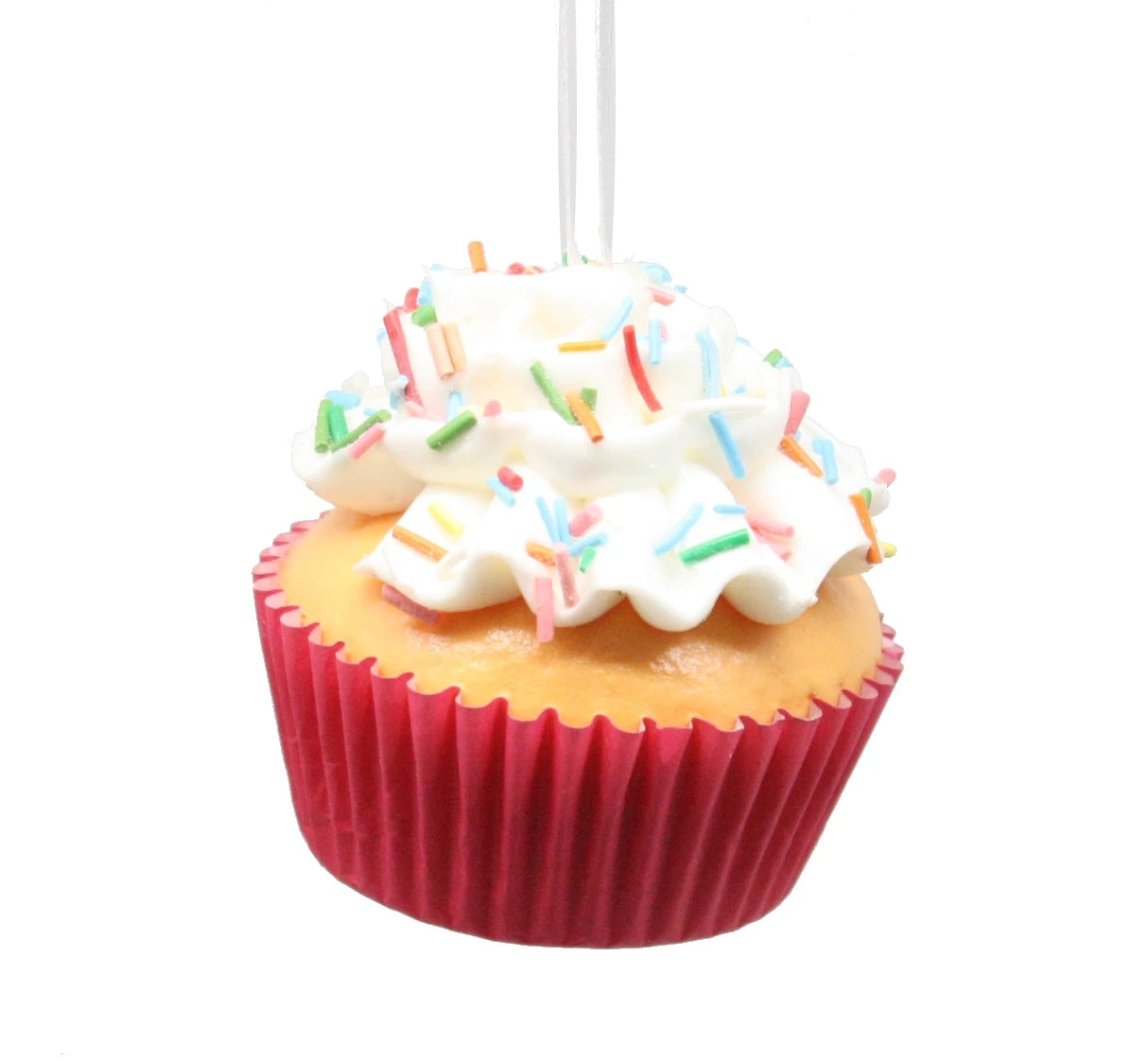 Kurt Adler Flower Cupcake Ornaments - White With Skinny Sprinkles 1 Kurt Adler Flower Cupcake Ornaments - White With Skinny Sprinkles
