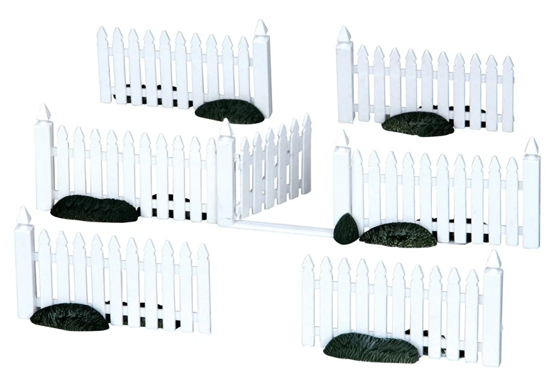 Lemax Plastic Picket Fence - 7 Piece Set 2 Lemax Plastic Picket Fence - 7 Piece Set - Image 2