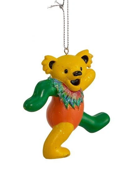 Kurt Adler Grateful Dead Bear Ornament - Yellow 3 Kurt Adler Grateful Dead Bear Ornament - Yellow - Image 3
