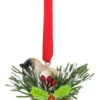 Chickadee In Holly Bell Ornament