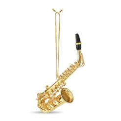 4.5 Inch Gold Saxophone Ornament