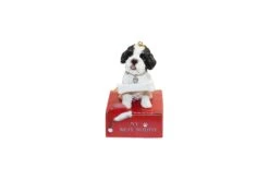 Shih Tzu - Black With Bone Ornament
