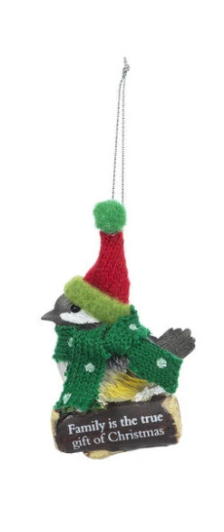 Cozy Bird Ornament - Family Is The True Gift Of Christmas