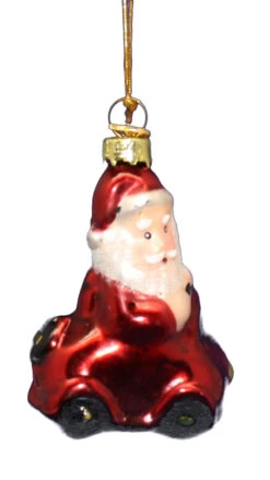 Kurt Adler 3 Inch Boxed Glass Ornament - Santa In A Car