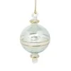 Floral Etching Glass Ball Ornament - Green