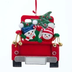 Kurt Adler Snowman On Truck Ornament - Family Of 2 -Country Christmas Loft Shop k45cvsger2ogkxxueokk