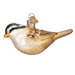 White Crowned Sparrow Glass Ornament