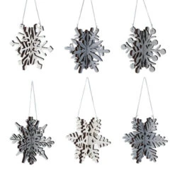 Wooden Snowflake Ornament -