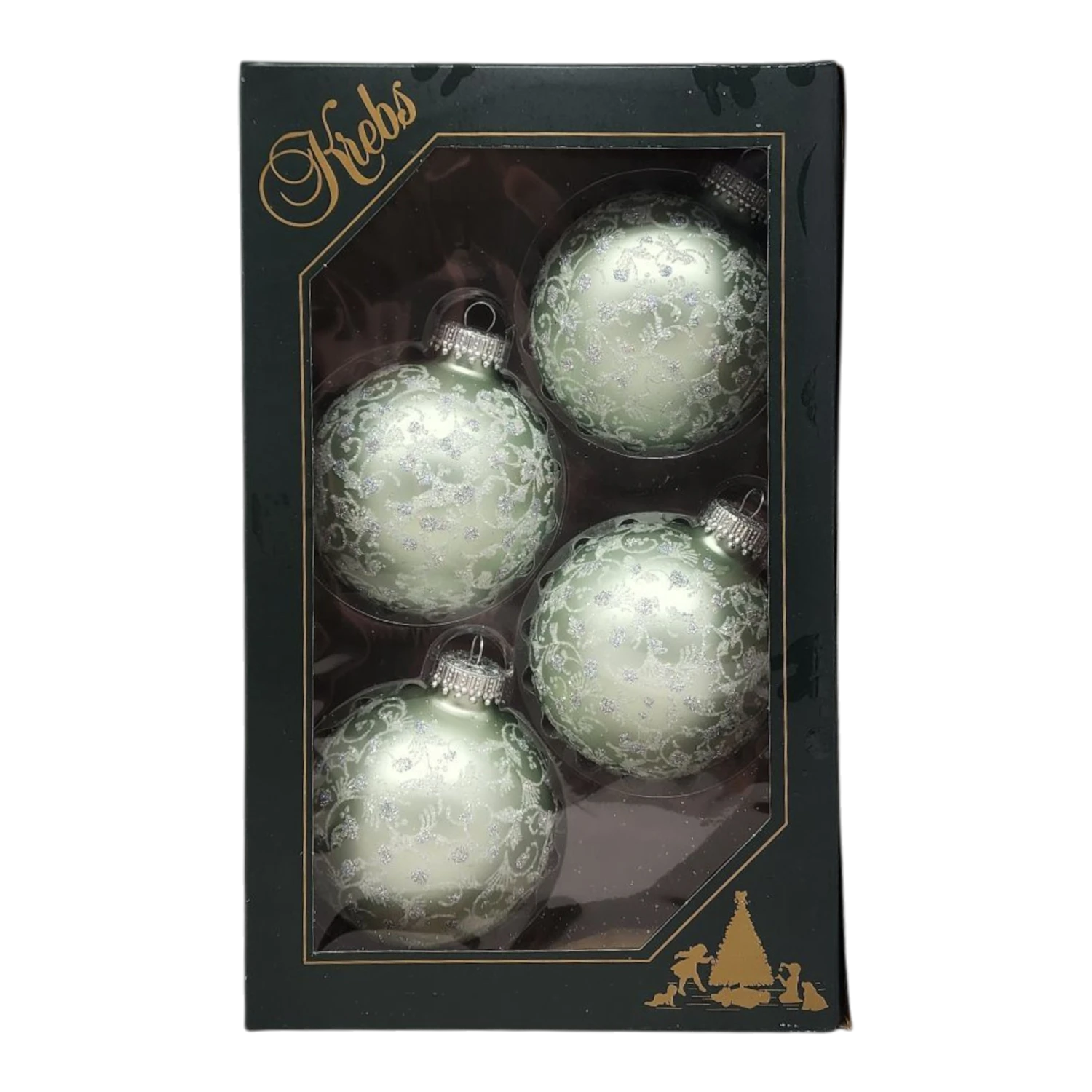 Krebs Value Glass Ornament 4 Pack - Serene Green 1 Krebs Value Glass Ornament 4 Pack - Serene Green