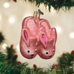 Bunny Slippers Glass Ornament -Country Christmas Loft Shop konq96ngtf3yvyl9pqo7