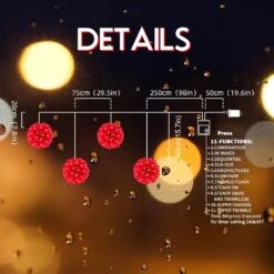 LED Lighted Sphere Ornament - 4 Piece Set - Red