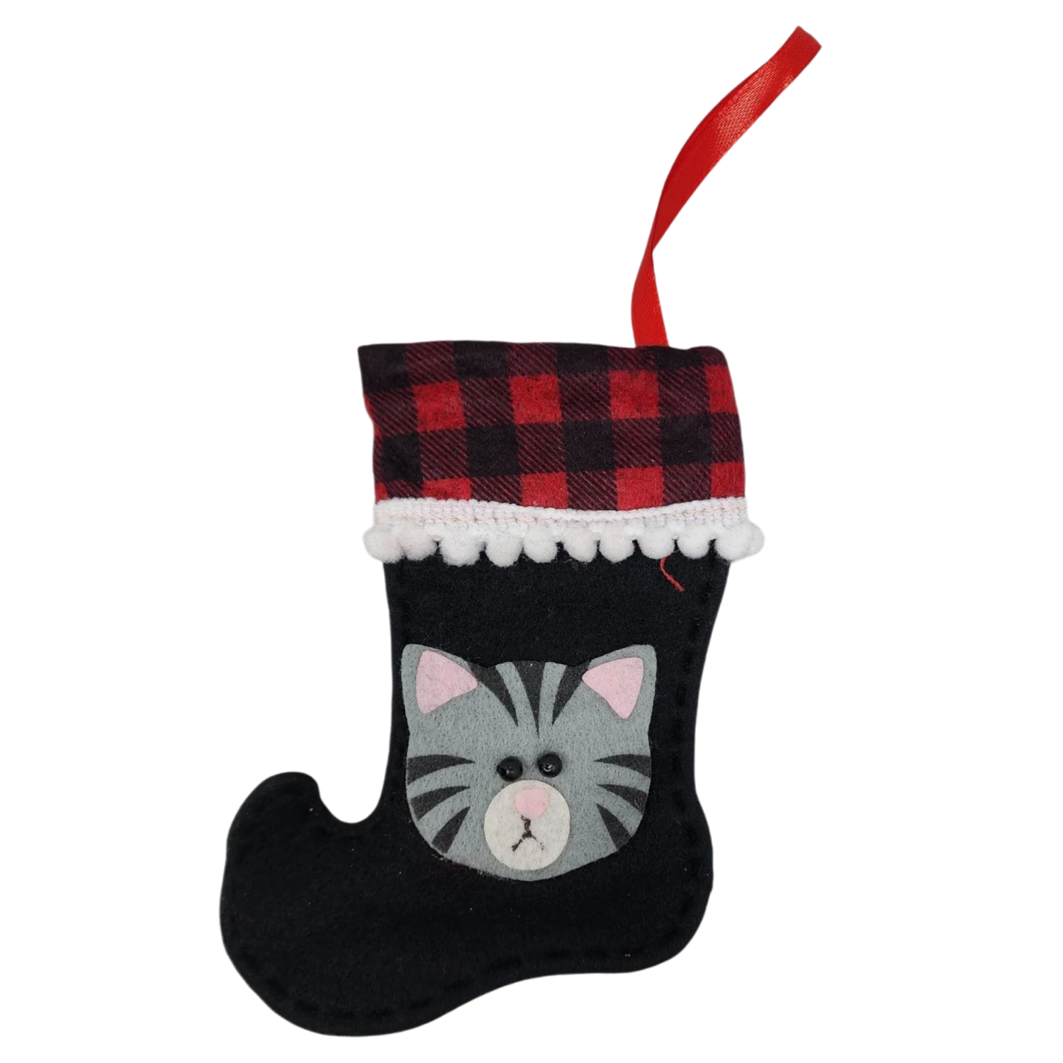 Kitty Mini Stocking Ornament - Tabby 1 Kitty Mini Stocking Ornament - Tabby