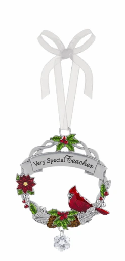 Christmas Cardinal Ornament - Very Special Teacher