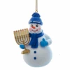 Kurt Adler Snowman With A Menorah Ornament