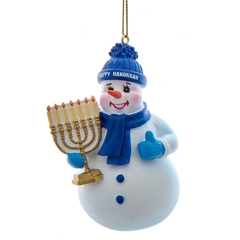 Kurt Adler Snowman With A Menorah Ornament 1 Kurt Adler Snowman With A Menorah Ornament